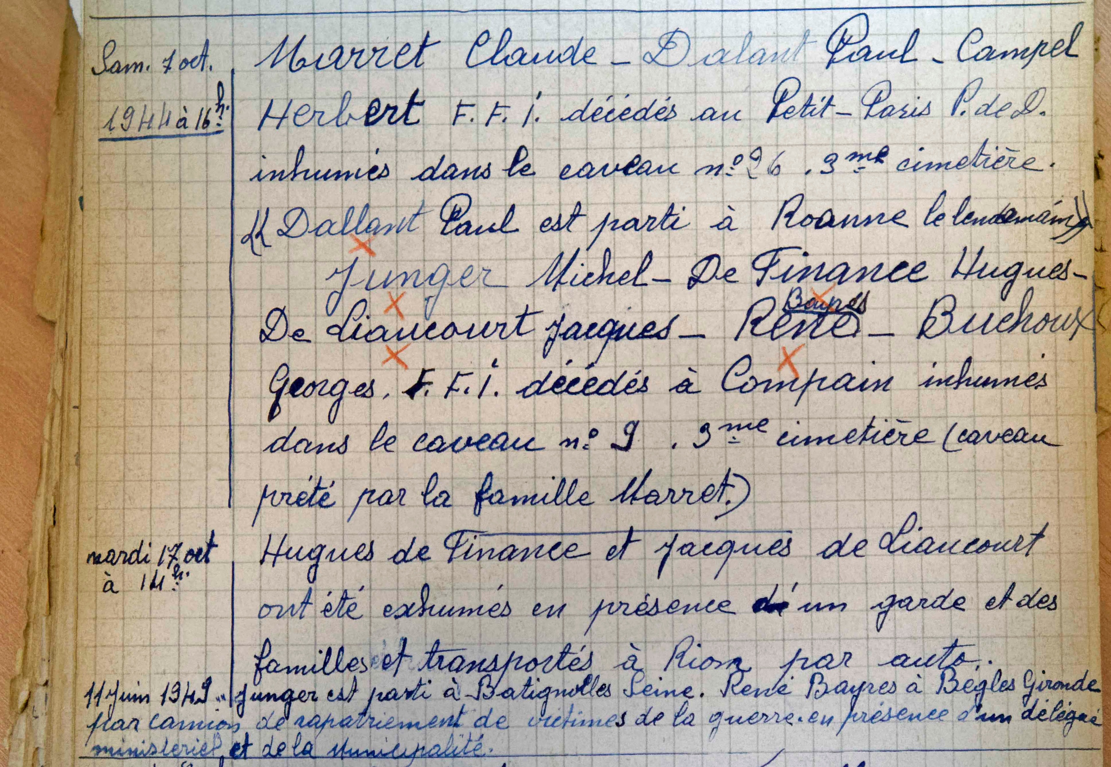 Registre du cimetière d'Issoire